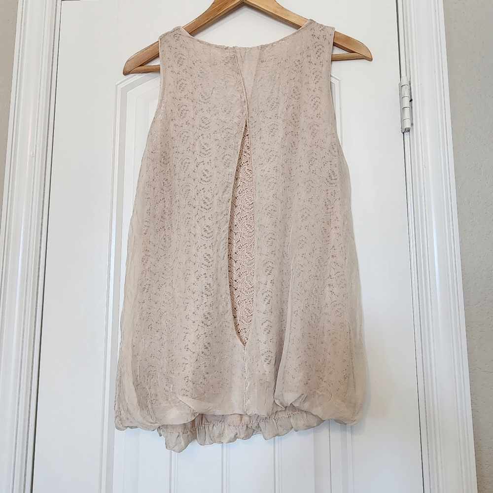 Elena Baldi Silk Lace Beige Tank Top Medium - Picture 4 of 12